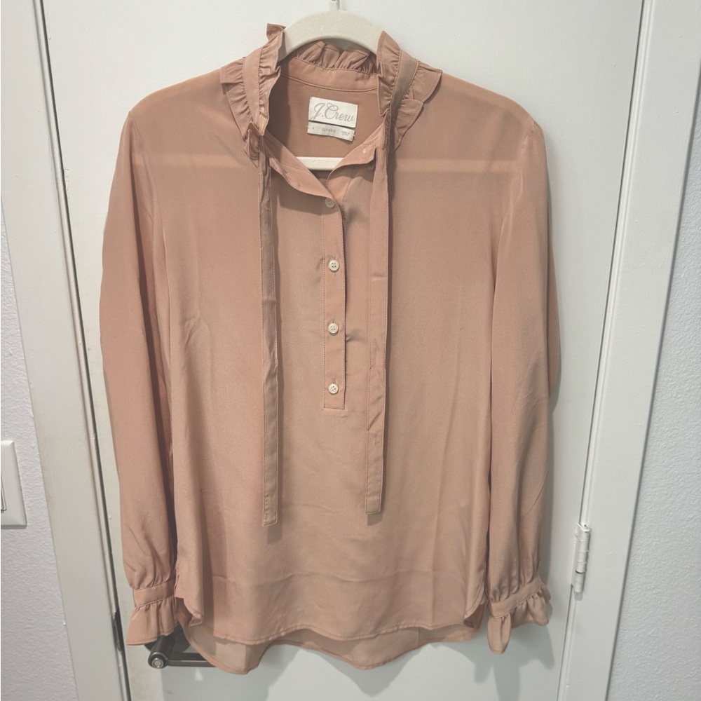 J crew pink blouse